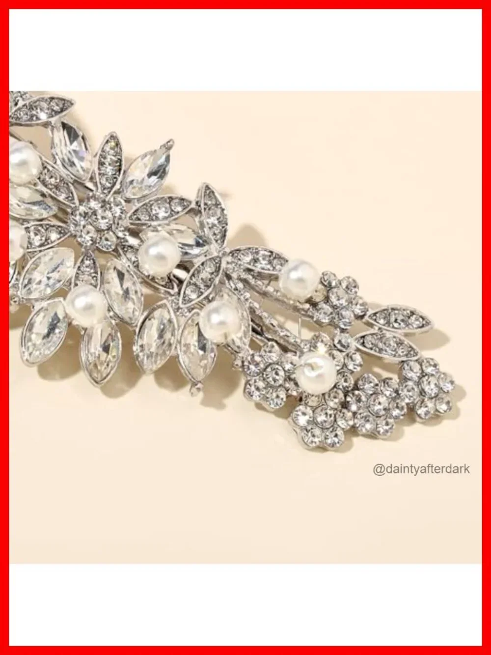Crystal Rhinestone Pearl Hair Clip Comb Wedding Bridal Hair Accessory
